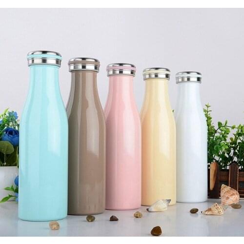 20pcs fashion 12oz/17oz creative thermos bottle stainless steel bottle vacuum cup insulated travel mug water bottle