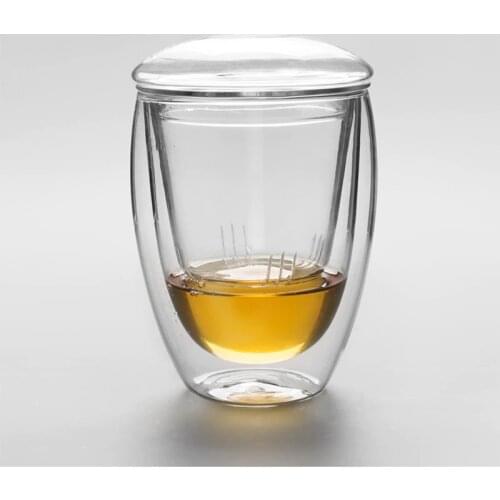 350ml Insulated Double walled Glass Coffee Cup With Filter and Lid Daily Drinkware Juice Mug Personal Water Tea Cup