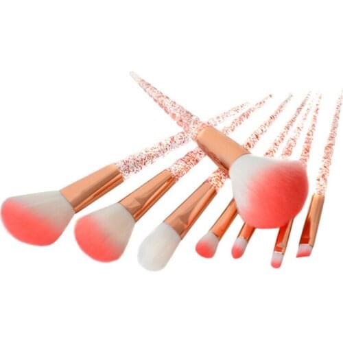 8Pcs Unicorn Makeup Brushes Kit Screw Shape Handle Horn Brush Set Blush Powder Eyeshadow Eyebrow Cosmetic Brush