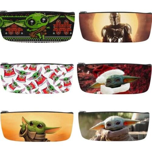 21cm Disney The Manroda Series Pencil Case Baby Yoda 3D Print Portable Stationery Box Student School Supplies Mini Coin Purse