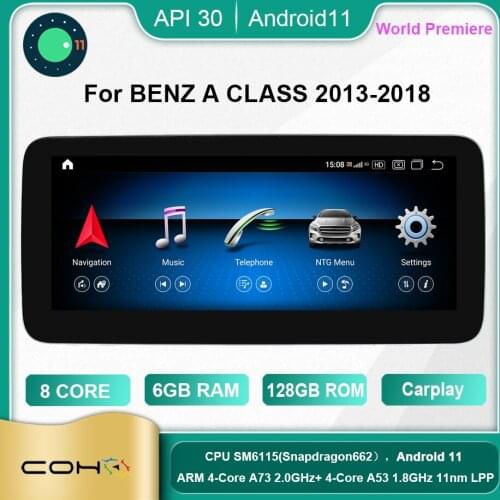 COHO For BENZ A CLASS 2013-2018 Android 11.0 Octa Core 6+128G Car Multimedia Player Stereo Radio