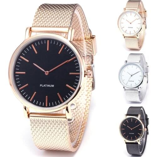 Elegant Women Stainless Steel Analog Quartz Wrist Watch Luxury Geneva Female Watch