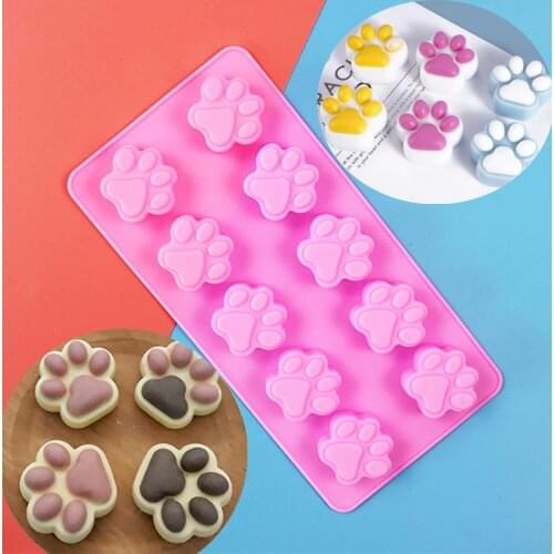 Luyou Puppy Dog Paw Ice Trays Silicone Fondant Molds Soap Chocolate Jelly Candy Mold Cake Decorating Baking Tools Moulds M2048