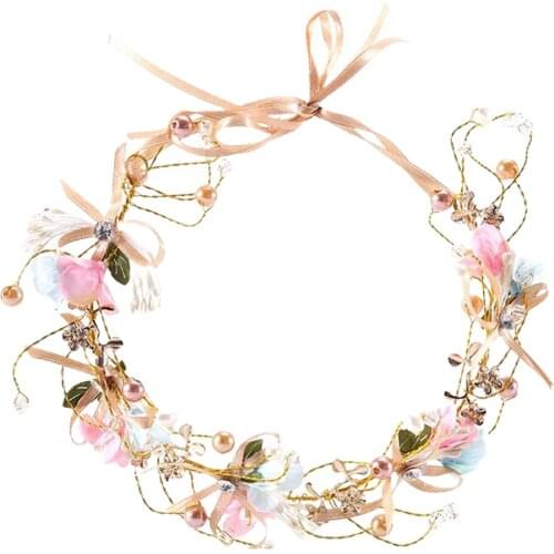 Hawaii Beach Hair Wreath Garland Wedding Party Headband Crown Headwrap for Daily & Formal Headwear