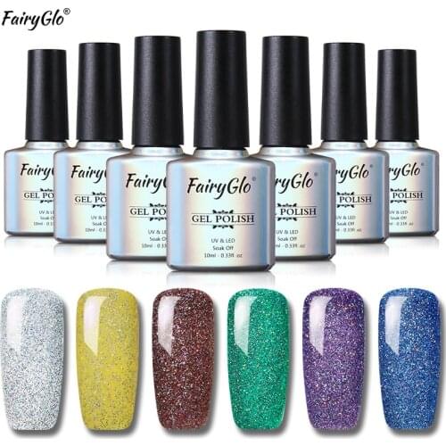 FairyGlo 10ml Neon Color Nail Polish Bling Glitter Gel Polish Semi Permanent Polish Hybrid Varnish Lucky Lacquer Paint Gellak in