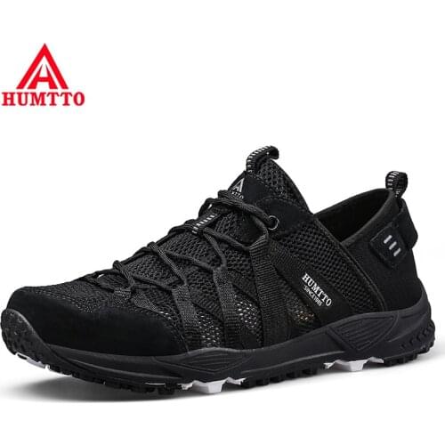 HUMTTO Summer Breathable Hiking Shoes for Men Outdoor Trekking Climbing Sport Walking Mens Shoes Breathable Water Sneakers Man