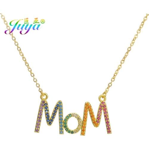 Juya Ali Moda Mothers Day Gift Jewelry Supplies MOM MAMA Letters Pendant Name Necklace For Women
