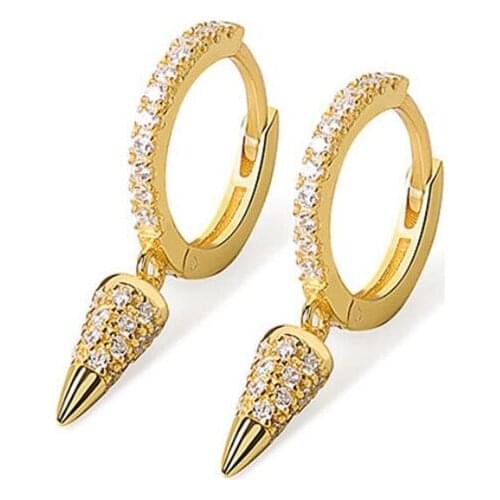 KOFSAC New 925 Sterling Silver Earrings For Women Simple Micro Inlay Zircon Rivet Earring Creative Ear Jewelry Lady Party Gifts