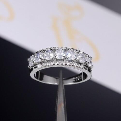 2021 New Fashion Wedding Ring For Women AAA CZ Stone Engagement Femme Ring Band Valentines Gift For Girl Dropshippings