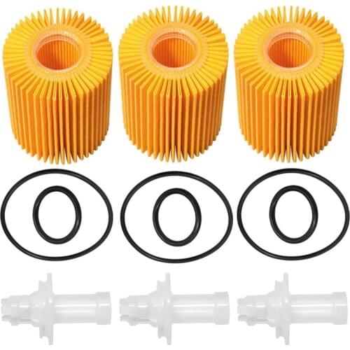 04152-YZZA1 Oil Filter Kit for Toyota Avalon Camry RAV4 Sienna for Lexus ES300H ES350 IS200T RX350 RX450H (Pack of 3)