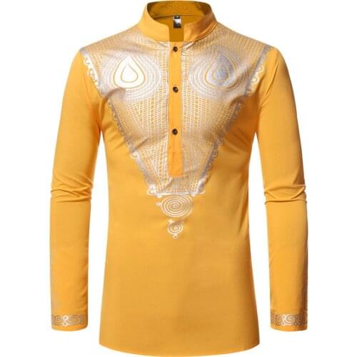 Fashion Men African Clothes 2020 Brand African Dashiki Print Shirt Men Business Casual Work Office Shirts Male African Clothing