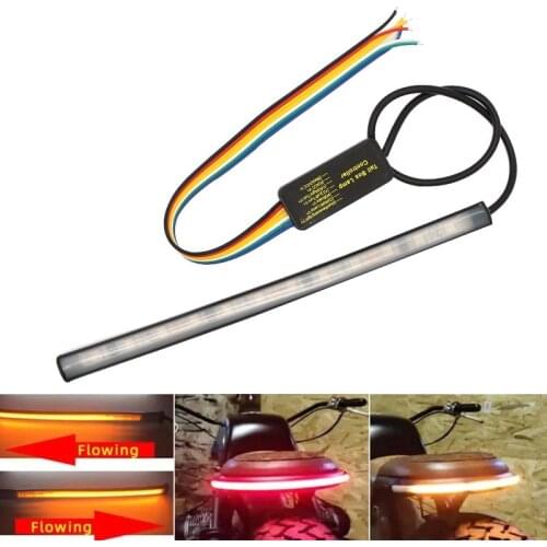 Motorcycle Light Bar Strip Tail Turn Signal Tail Rear Brake Stop Bulb Lamp 20CM 2835 3014 SMD 48 LED Colorful Lamp