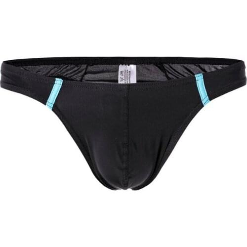 Mens Ice Silk Thong Bikini Low Waist Men G Strings Underwear Penis Pouch Seamless Underpants Breathable Male Lingerie Swimwear