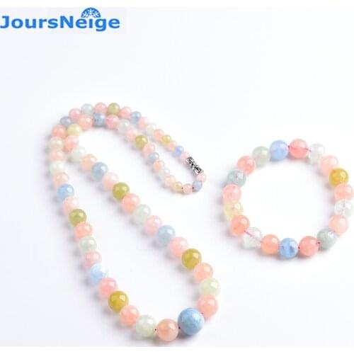 Wholesale Genuine Counter Morgan Natural Stone Jewelry Sets Tower Necklace Bracelet Crystal Lucky for Women Girl Simple jewelry