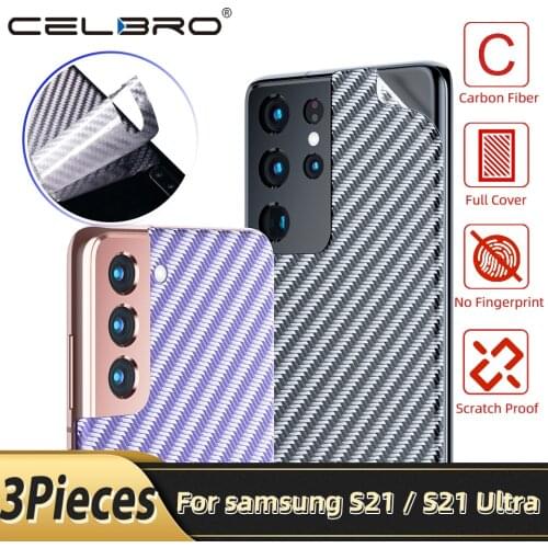 Carbon Fiber Sticker for Samsung Galaxy S21 Ultra S21 Plus Back Screen Protector Matte Film Skin for Galaxy S21 S21Plus S21Ultra