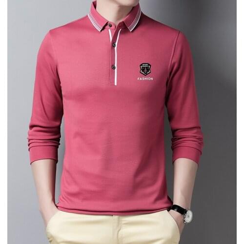 2020 New Product High Quality Mens Polo Shirt Long Sleeve Business Casual Fashion T-Shirt Mens Solid Color Polo Shirt