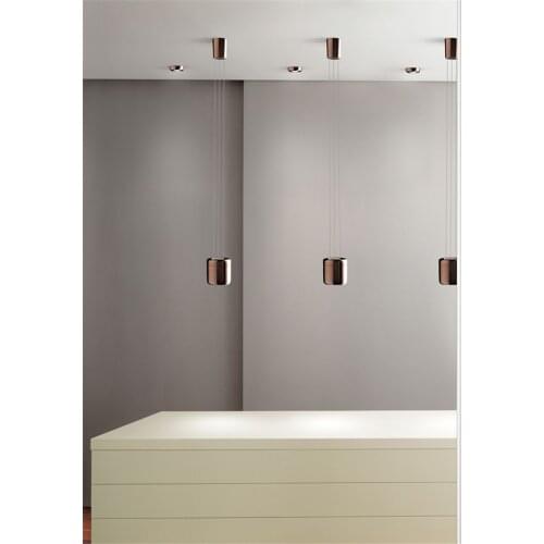 Post modern plated rose gold pendant lights restaurant lamp single hotel dining room bar bedroom study hanging lights lighting