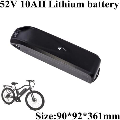 Downtube 52V 10Ah Lithium Li Ion Battery Pack with BMS and Capacity Display for Electric Bike Motorcycle+2A Charger