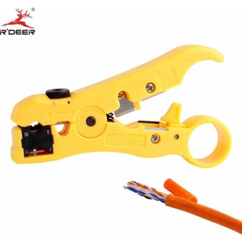 RDEER Mini Wire Stripper Coaxial Cable Cutter Crimping Tool Rotary Cable Stripper Cutting Multifunctional Electrician Tools