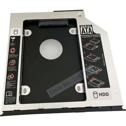 SATA 2nd Hard Drive SSD HDD Module Caddy Adapter for HP ZBook 15 ZBook 17 G1 G2 With Bezel and Bracket