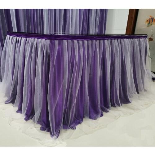 Tulle Table Skirt for Party Wedding Home Decoration Birthday Party / Baby Shower Chiffon Gauze Bridal Veil Table Skirting