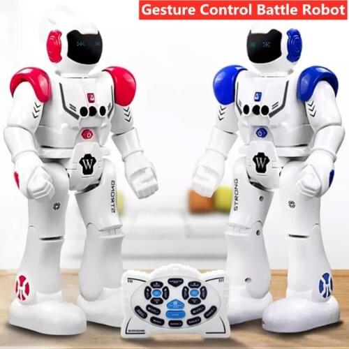 Remote Control Intelligent Smart Battle Robot Can Program Singing Dance Gesture Sensor Walking Battle Mechanical Police Robots
