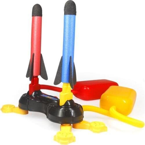 Air Pressure Rocket Launcher Toy Set Stunt Foam Plane Toys Outdoors Game Children Fun Foam Step Pump Foot Toy Educational Toys