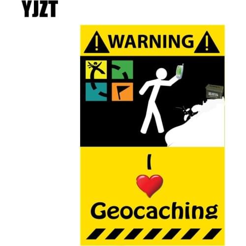 YJZT 6.3CM*10.2CM Car Funny I Love Geocaching Creative Reflective Stickers PVC Decal 12-0822
