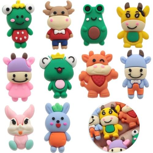 Cartoon Shaped PVC Crafts Flatbacks Baby Grils Hair DIY Hairclip Hair bows Center Ornaments Charms Kids Girl Craft Gift,1Yc17612