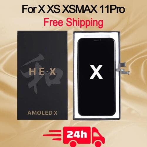 HE OLED For iphone X lcd screen Assembly GX Hard Amoled For iPhone X oled Display Replacement with True Tone Free Shipping