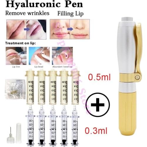 0.5ML 0.3ML Hyaluron Pen Hyaluronic Acid pen lip filler Injection Gun Wrinkle Removal Lip Filler injector atomizer gun syringes