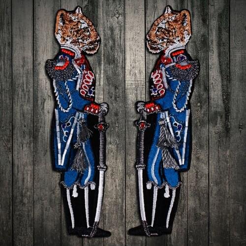 1pair Embroidered police dog Patches for Clothing Iron Sewing Applique Clothes Badge Stickers Jeans Jacket Decoration Patches