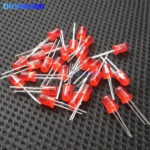 100pcs LED 5MM Red LED Light-emitting Diode Red Turn Red Diodes