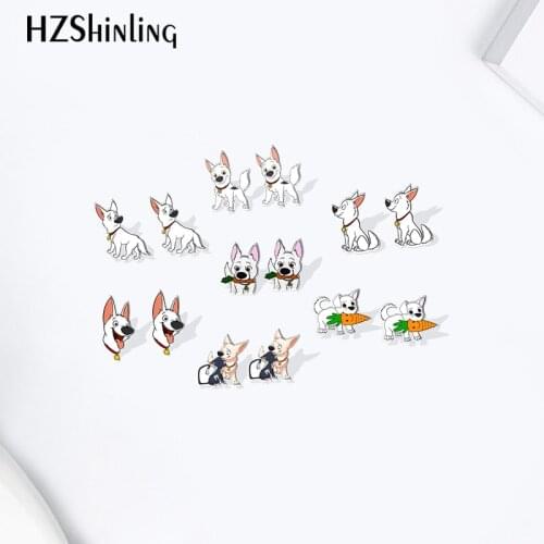 2021 disney Bolt cartoon Acrylic Stud Earrings Resin Epoxy Ear Jewelry