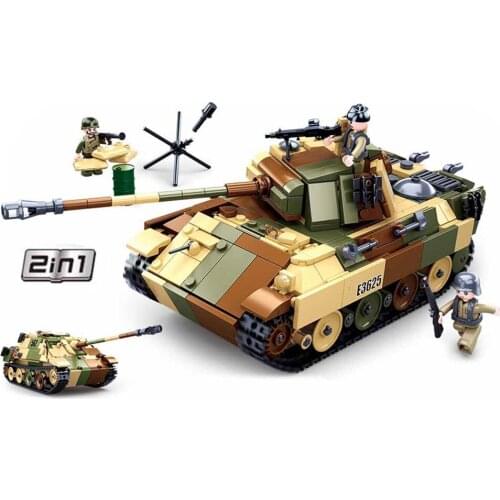 2021 World War 2 WW2 Army Military Soldier City Police SWAT Panther G Medium Tank Building Block MOC Model DIY Bricks Toys