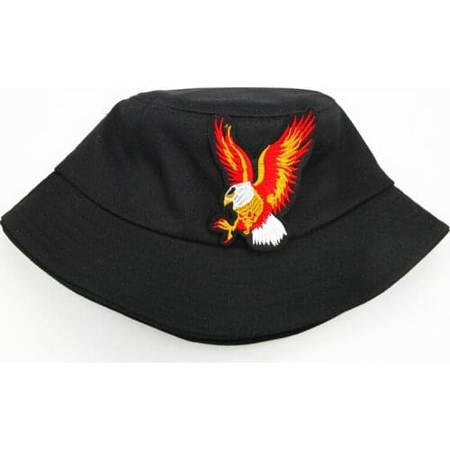 2021 Eagle Animal Embroidery Cotton Bucket Hat Fisherman Hat Outdoor Travel Hat Sun Cap Hats for Men and Women 268