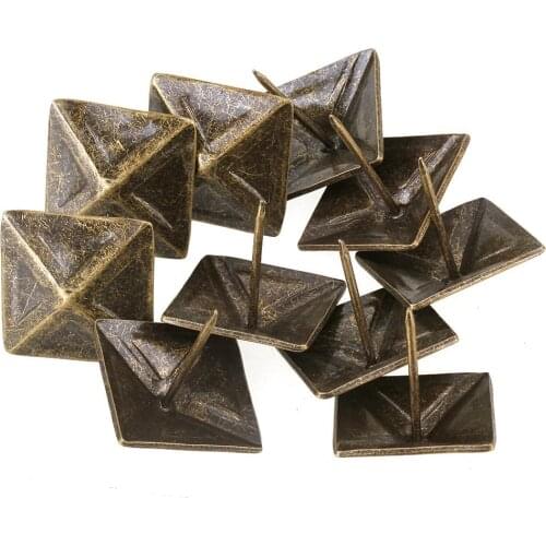 30 x 30mm Replacement Bronze Antique Square Upholstery Nails Tack Pyramid Studs Vintage Furniture Every pack 50/10 Pcs