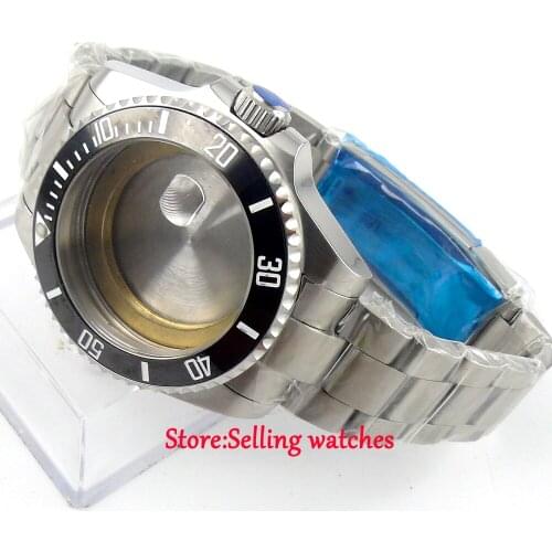 43mm sapphire glass Watch Case fit ETA 2836 mingzhu 2813 miyota 82 series MOVEMENT