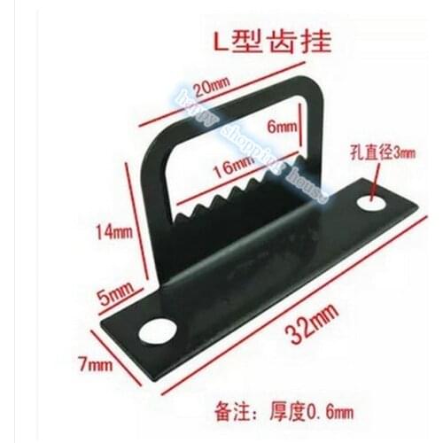 Photo frame hardware accessories black L type curved serrated hook buckle frameless draw hook