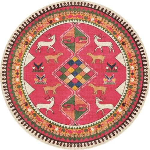 American Ethnic Style Sofa Coffee Table Mats Home Bedroom Chairs Bedside Blanket Tapis Rugs Living Room Round Carpet floor mat