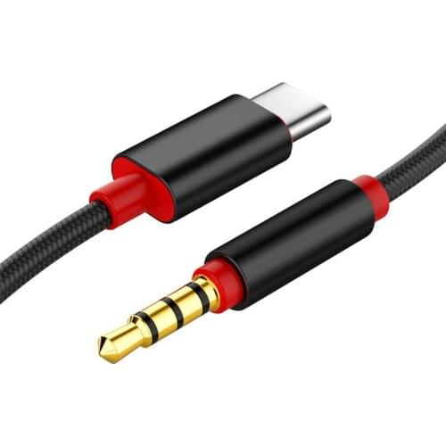 50pcs/lot Aux Audio Cable Type C to 3.5mm Jack Adapter Cable Speakers Car Type-C To 3.5 Phone Accessories USBC Adapter Wire Line
