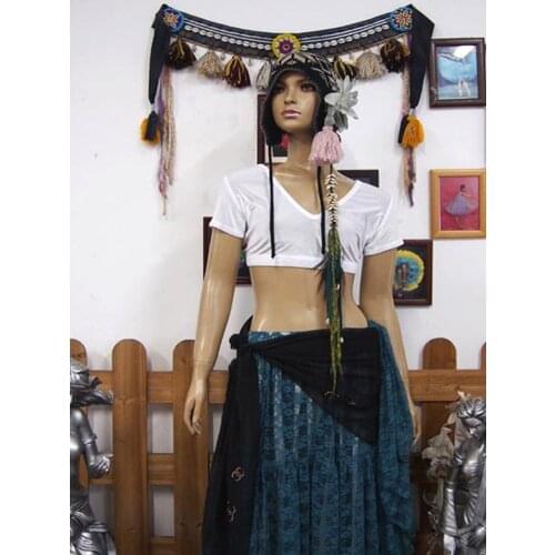 Velvet Fat Chance Tribal Choli belly dance costume short sleeve top FB23