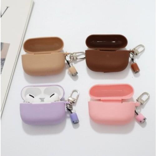 Case For Airpods Pro Cute Luxury Milk Tea Silicone Case Good Bluetooth Wireless Earphone Shell For Airpod Cartoon Keychain Pink