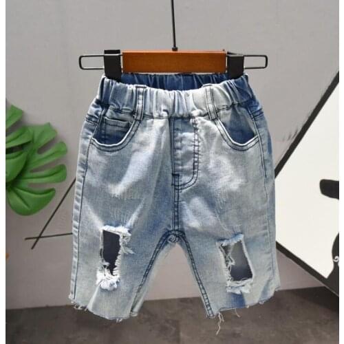 Brand New Toddler Baby Boys Summer Casual Shorts Elastic High Waist Denim Shorts Pants 2-7years