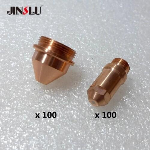 YGX-100 YK-100 YGX100A YGX100103 YGX100102 LGK-100 LGK-120 electrode 100pcs + Tip 100pcs Plasma consumables CNC Plasma Torch