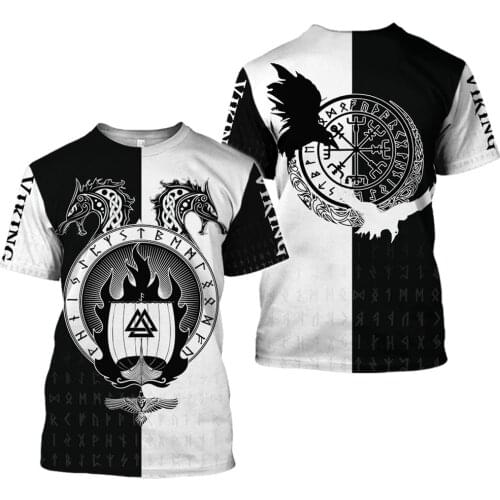 Viking Tattoo 3D Printed men T-shirts Harajuku Fashion Short sleeve shirt summer Casual Unisex tshirt tops Crewneck Streetwear