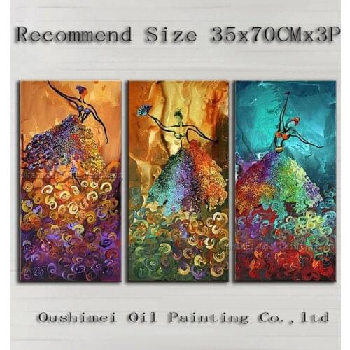 Artist Hand-painted High Quality Abstract Group Dancer Oil Painting On Canvas Beautiful Ballet Dancer Canvas Decorative Painting