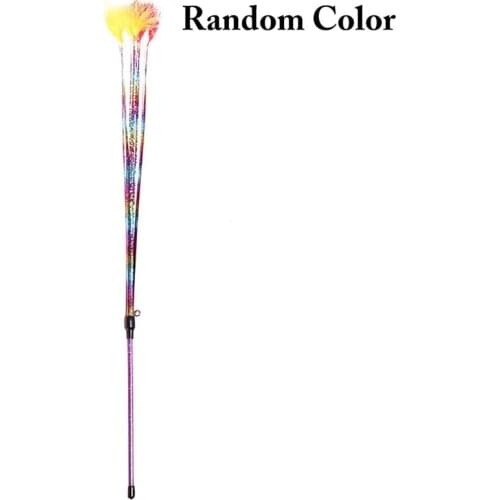 1pc Fake Feather Decor Kitten Teaser Toy Funny Interactive Pet Wand Toy Cat Teaser Toy For Cats Pet Supplies Random Color