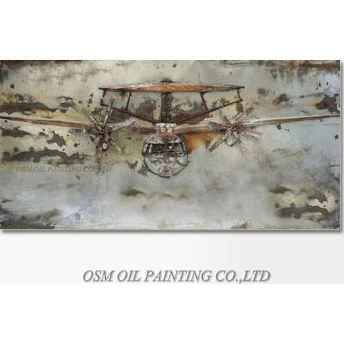 New Arrived High Quality Unique Design Modern Abstract Airplane Oil Painting for Wall Decoration Handmade Airplane Oil Painting