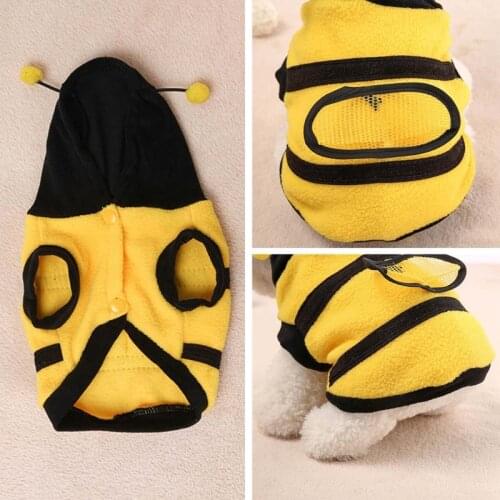 Dog Costume Pet Dog Cute Bumble Bee Cosplay Transformed Lovely Wings Dog Cat Pet Clothes Fancy Sweater Dog Hoodies